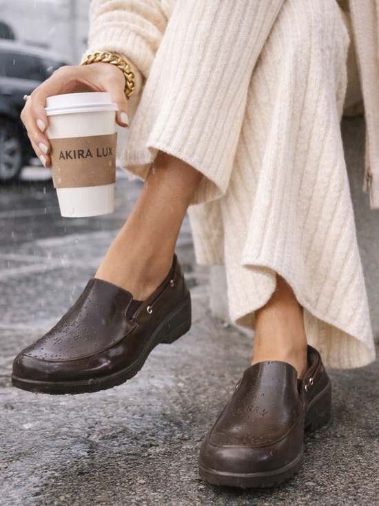 Sperry Shoes - Sperry Top-Sider Waterproof Rain Loafers Chocolate Brown Slip-On Shoes 8M